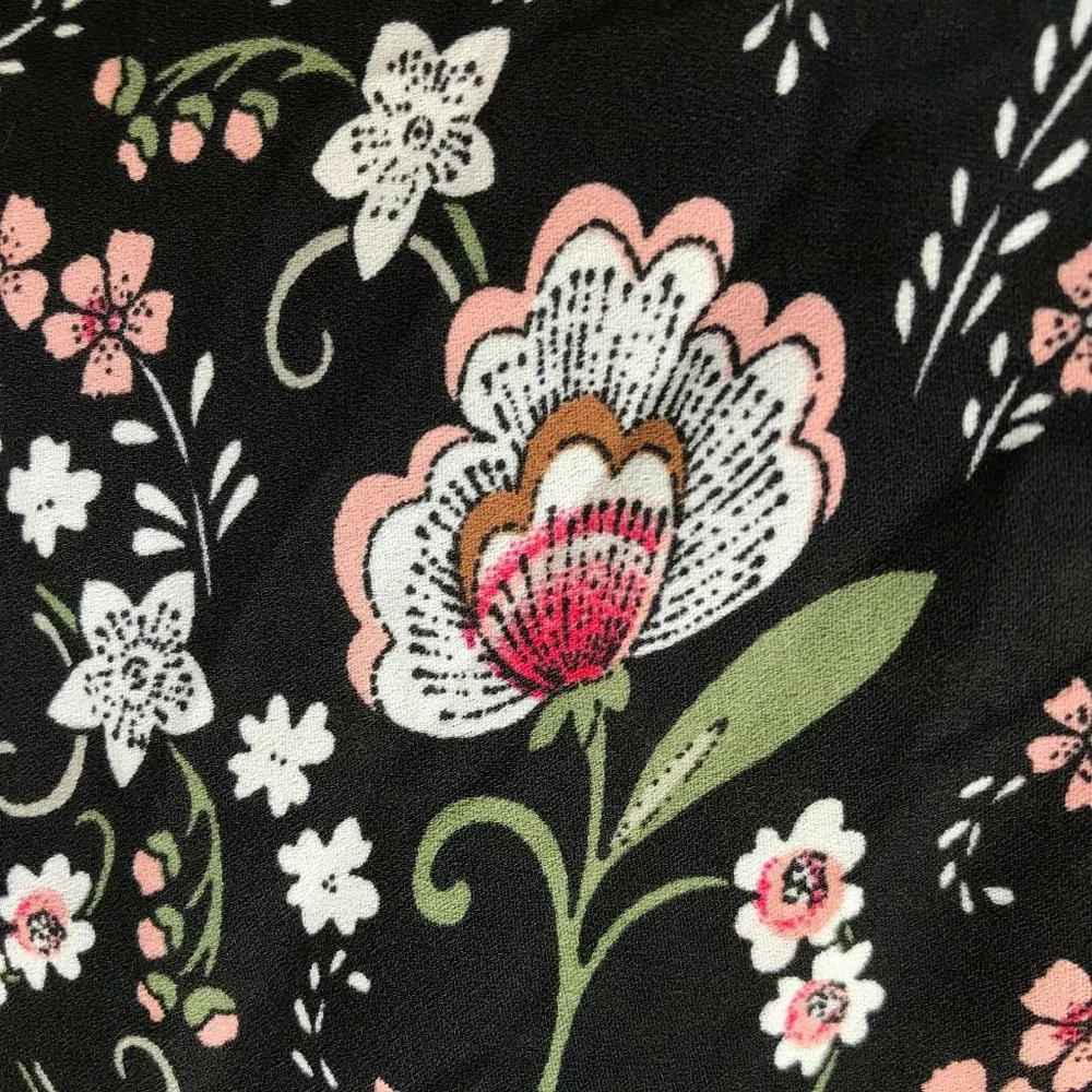 Kaari Blue Hi Low Floral Blouse Top Medium Everyday Essentials 3/4 Sleev… - Picture 2 of 12